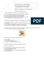 Ficha Fisico Quimica 9 Ano Propriedades Dos Materiais e Tabela Periodica