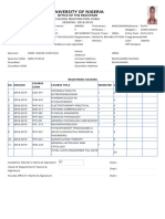 University of Nigeria: Course Registration Form SESSION: 2018-2019