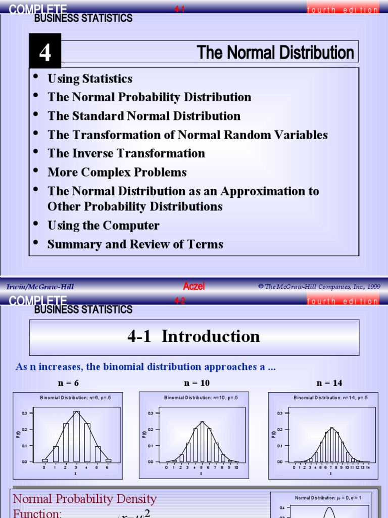 The Normal Distribution: Business Statistics | PDF | Normal ...