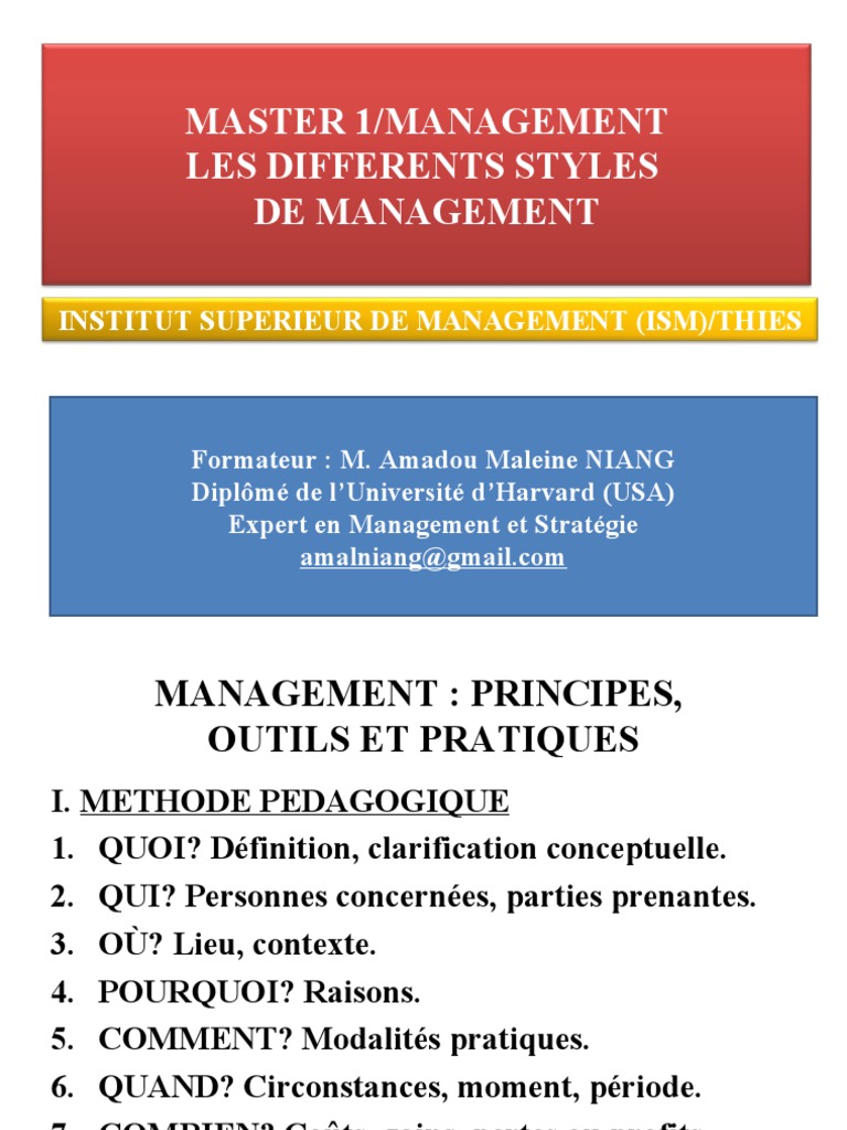 Les 4 styles de management expliqués | PDF | Science | Science et ...