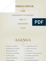 Business Pitch: Name University of Phoenix MBA/527 Professor Date