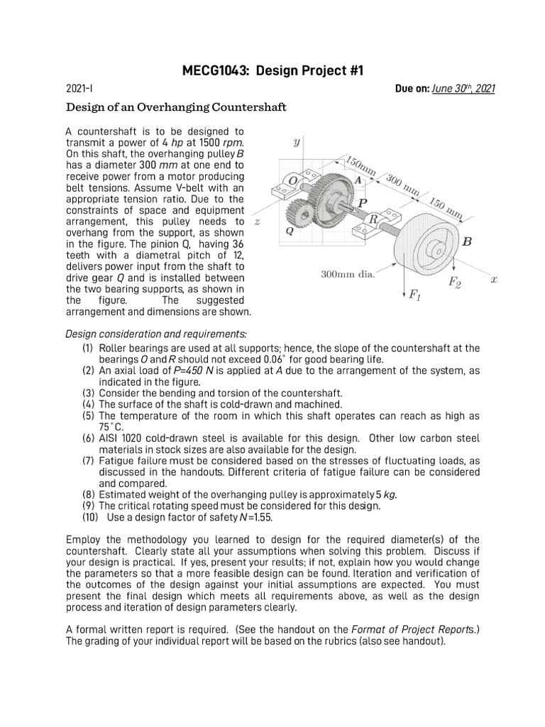 Overhanging Countershaft Design | PDF