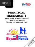 Practical Research 1 - G11 - Q4 - LAS - Week1