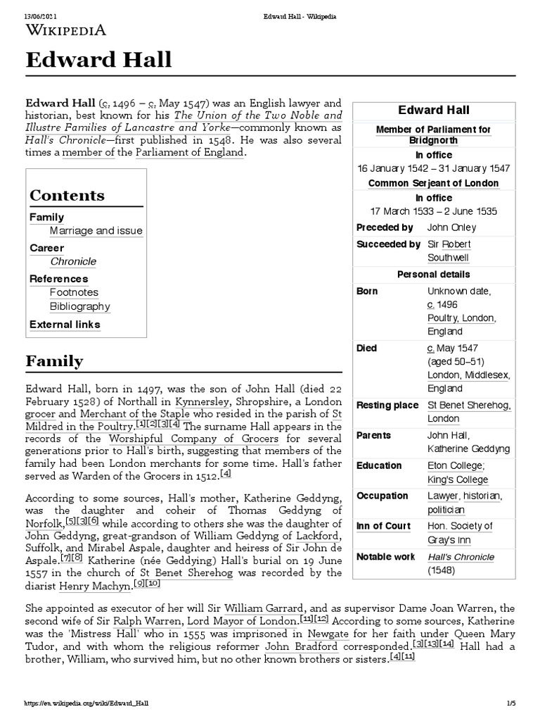 Edward Hall Wikipedia PDF Library And Museum