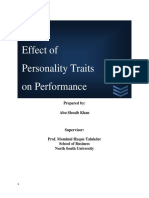 Effect of Personality Traits on Performa