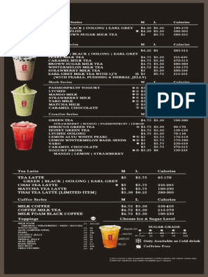 Gong Cha Menu | PDF