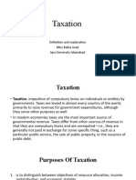 Taxation: Definition and Explanation Miss Rabia Asad Iqra University Islamabad