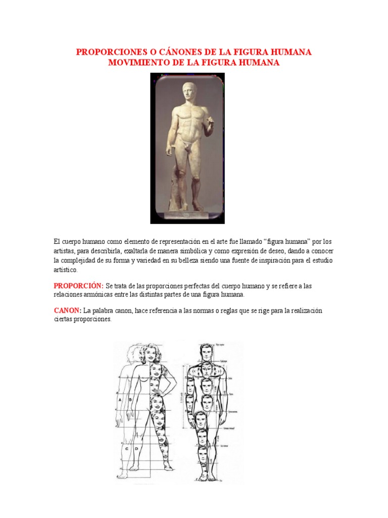 Proporciones y cánones de la figura humana | PDF | Religión y ...