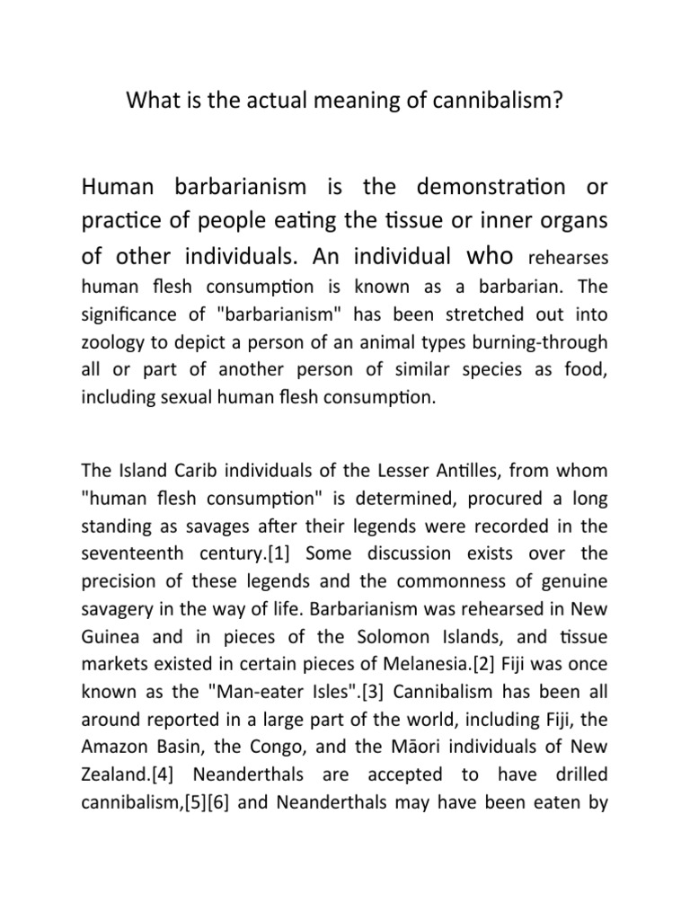 Eng What Is The Actual Meaning of Cannibalism PDF