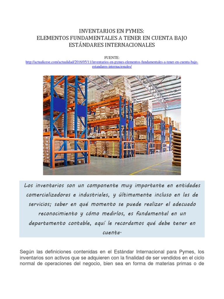5 Inventarios en PYMES | PDF | Pequeñas y medianas empresas | Inventario