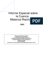 Informe especial sobre la cuenca Matanza Riachuelo. 2003