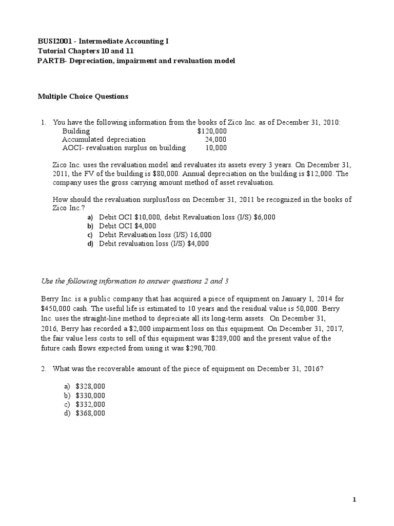 Tutorial Chpater 10-11 Part B | PDF | Book Value | Depreciation