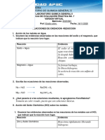 Reporte de Práctica No.7 Reacciones Redox. 