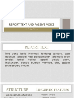 Report Text and Passive Voice: 9 Grade
