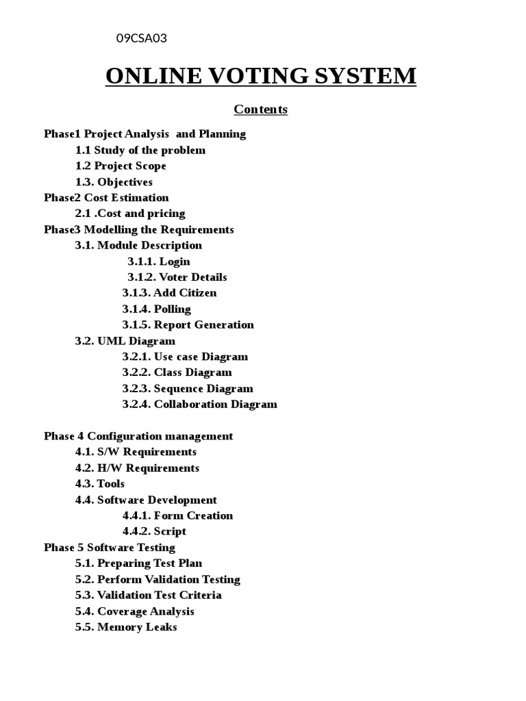 ONLINE VOTING SYSTEM Contents | PDF | Use Case | Unified Modeling Language