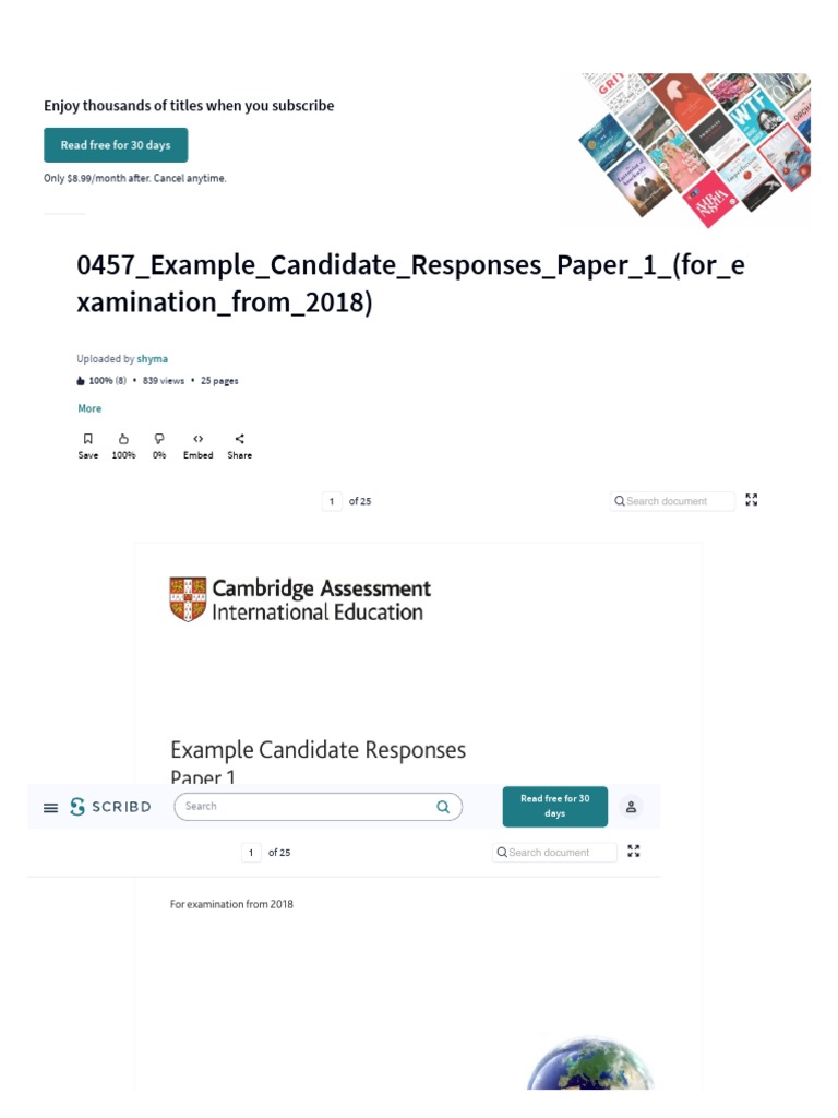 0457 - Example - Candidate - Responses - Paper - 1 - (For - Examination ...