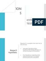 Section 5: Hyphothesis Test