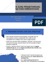 Hubungan Ilmu Pengetahuan, Teknologi Dan Kebudayaan