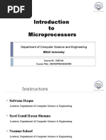 To Microprocessors: Department of Computer Science and Engineering