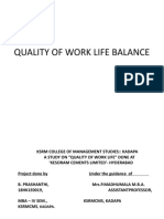 Quality of Work Life Balance