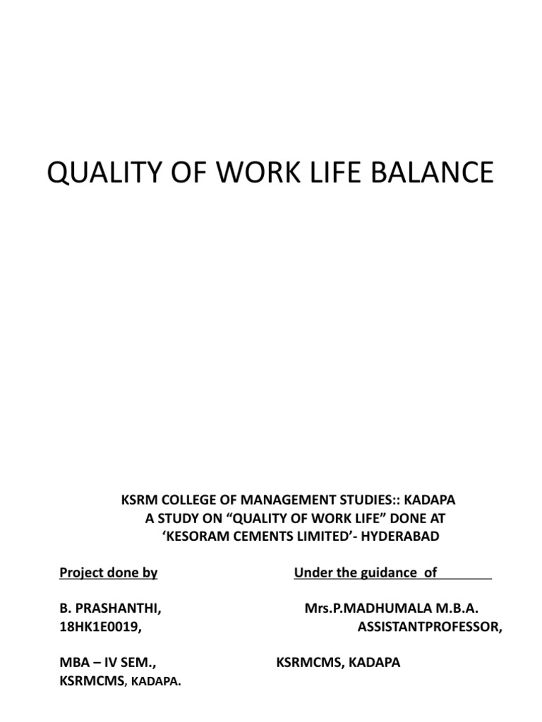 Kesoram Cement: Quality of Work Life Study | PDF | Cement | Lime (Material)