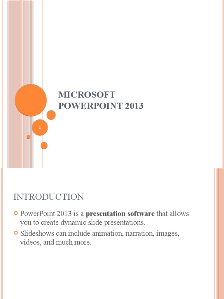 PowerPoint 2013 User Guide Overview | PDF | Microsoft Power Point ...