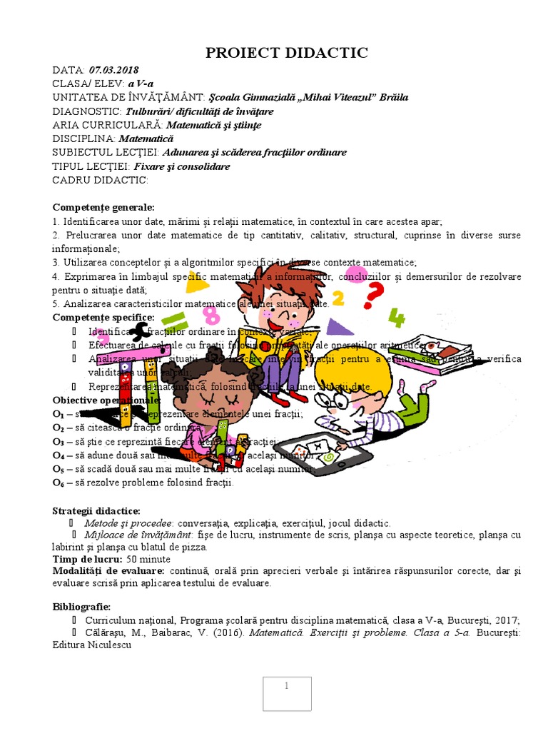 9 Proiect Didactic Matematica | PDF