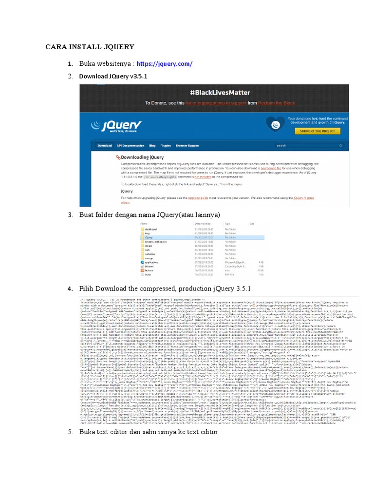 Panduan Instalasi jQuery 3.5.1 | PDF
