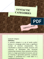 Syntactic Categories Syntactic Categories: Nirm Alas ARI Nirm Alas ARI
