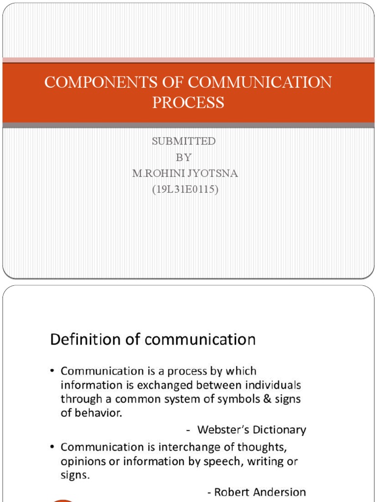 Components of Communication Process | PDF