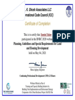 Certificate of Completion: S. K. Ghosh Associates LLC International Code Council (ICC)
