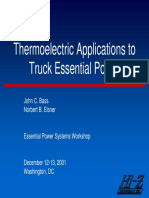 Thermoelectric Applications To Truck Essential Power: John C. Bass Norbert B. Elsner