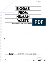 Biogas From Human Waste: Workshop Held in Delhi. August 22-23. 1986