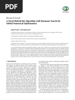 Research Article: A Novel Hybrid Bat Algorithm With Harmony Search For Global Numerical Optimization