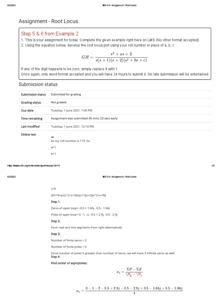 Root Locus Assignment Instructions | PDF | Geometry | Mathematical Objects