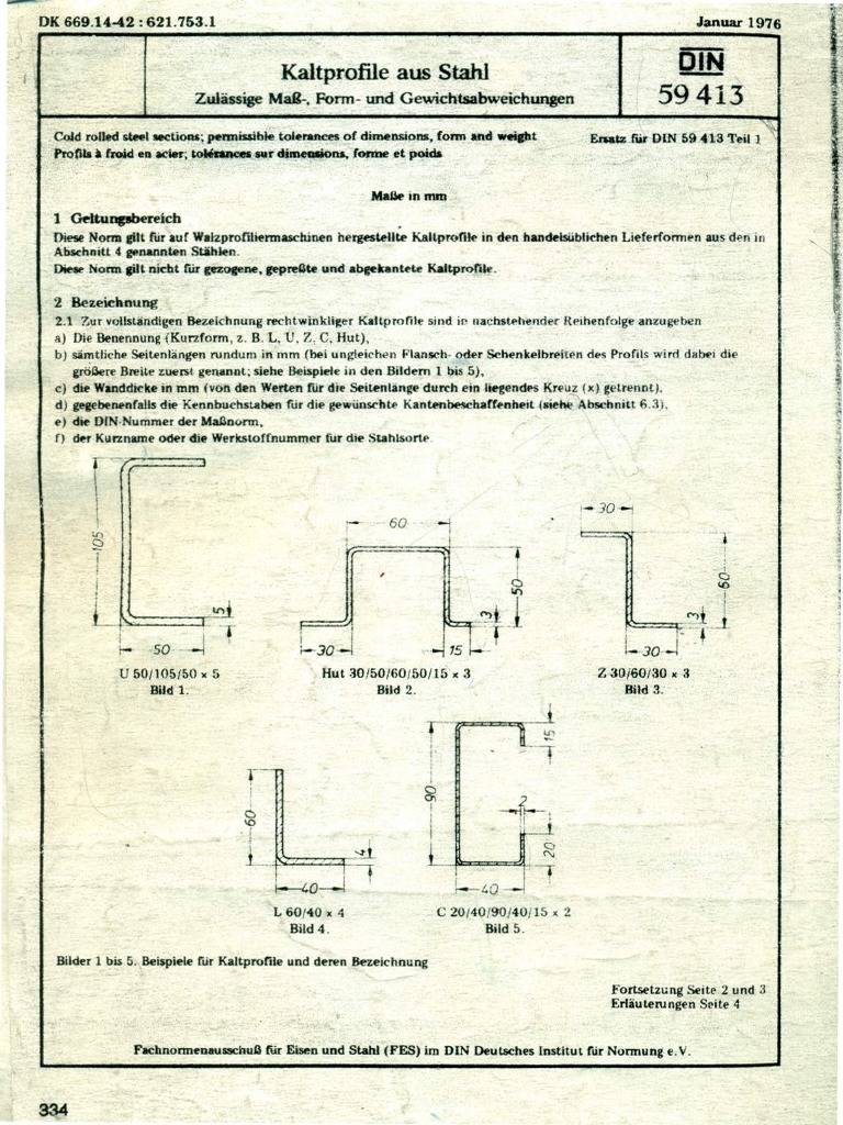 DIN 59413 Ladni Profili Od Celik | PDF