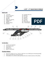 1.25" - 2" Quik Rack Single: Parts List