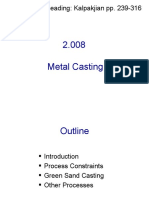 2.008 Metal Casting: Reading: Kalpakjian Pp. 239-316