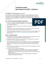 Obligations For Scholarship Holders Orange Knowledge Programme (OKP) - Individual Scholarships