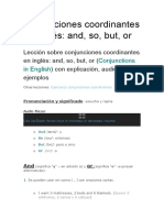 Conjunciones Coordinantes en Inglés