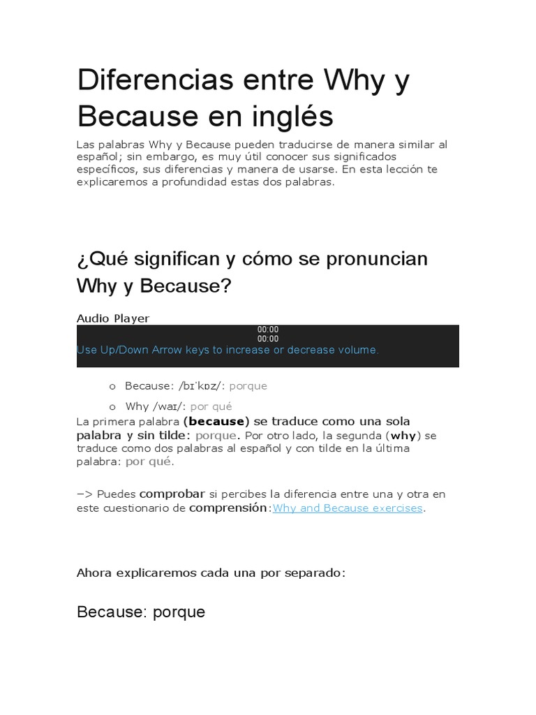 Diferencias entre Why y Because | PDF | Entretenimiento (general)