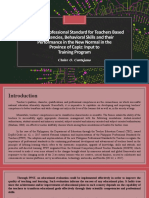 Philippine Professional Standard For Teachers Based Competencies, Behavioral Skills and Their Performance