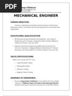 Mechanical Engineer: Mohd. Layeequr Rahman