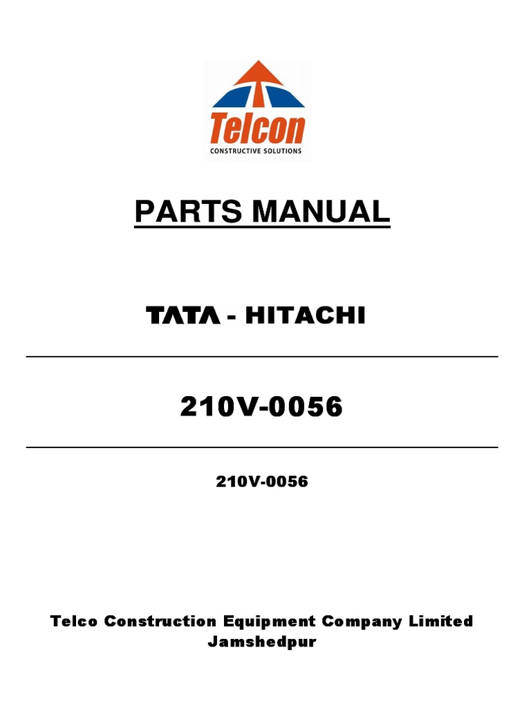 Tata Hitachi EX210 Parts Manual | PDF | Valve | Engines