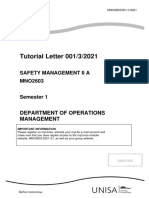 Tutorial Letter 001/3/2021: Safety Management Ii A MNO2603
