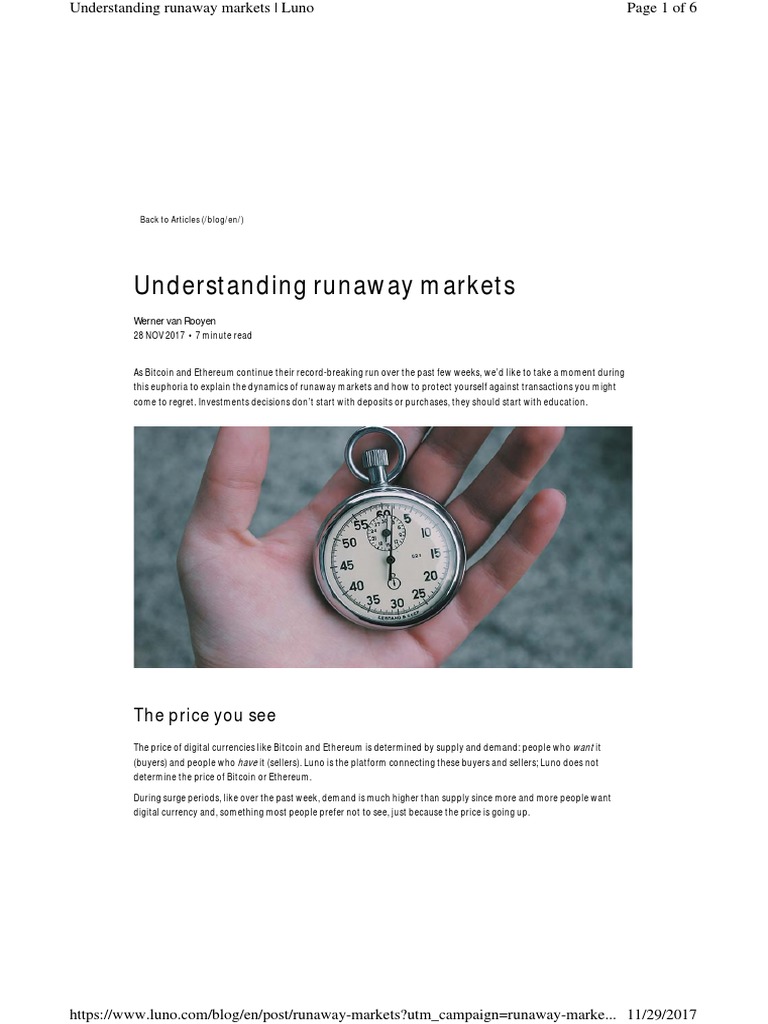 Understanding Runaway Markets - Luno | PDF | Financial Transaction | Bitcoin