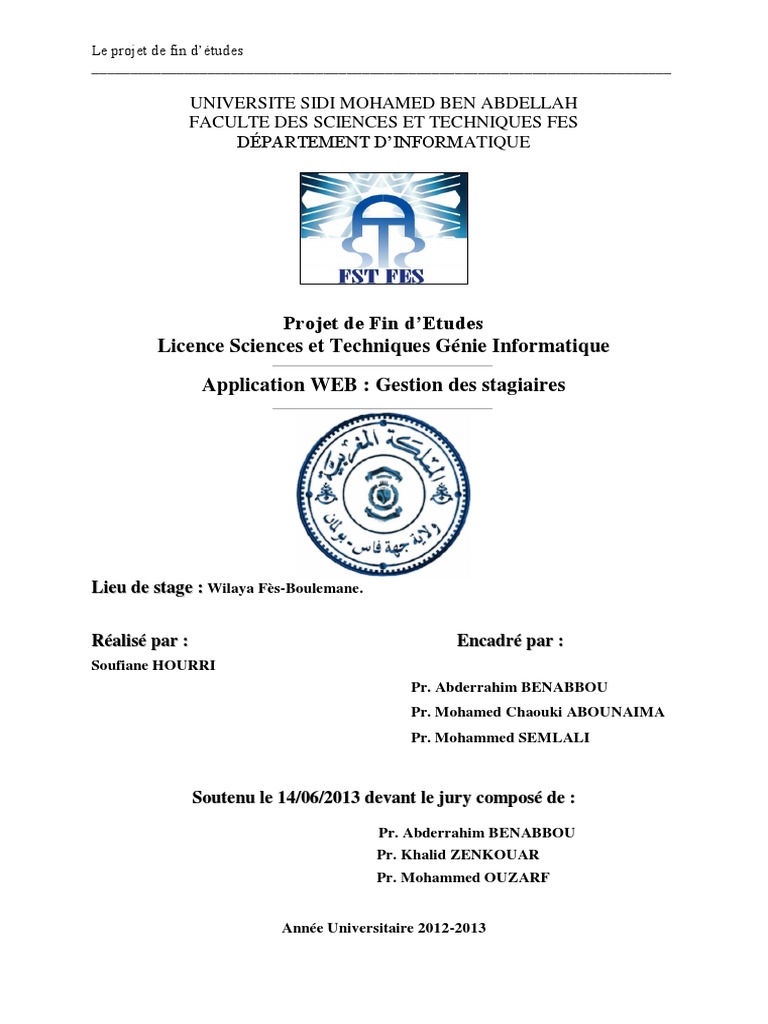 Gestion des stagiaires en application web | PDF | Langage de ...