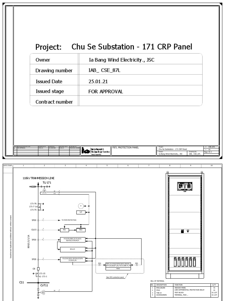 Chu Se Substation CRP Panel Drawing | PDF | Electric Power | Machines