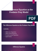 The Difference Equation As The Predator-Prey Model