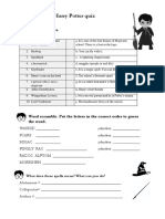 Harry Potter Quiz Worksheet (A1)